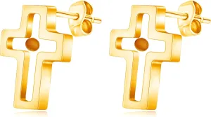 Stainless Steel Stud Earrings with Mustard Seed Heart/Hexagram/Cross/Four-Leaf Clover Patterns Women's Religious Inspired Jewelry Baptism Gift YA4792