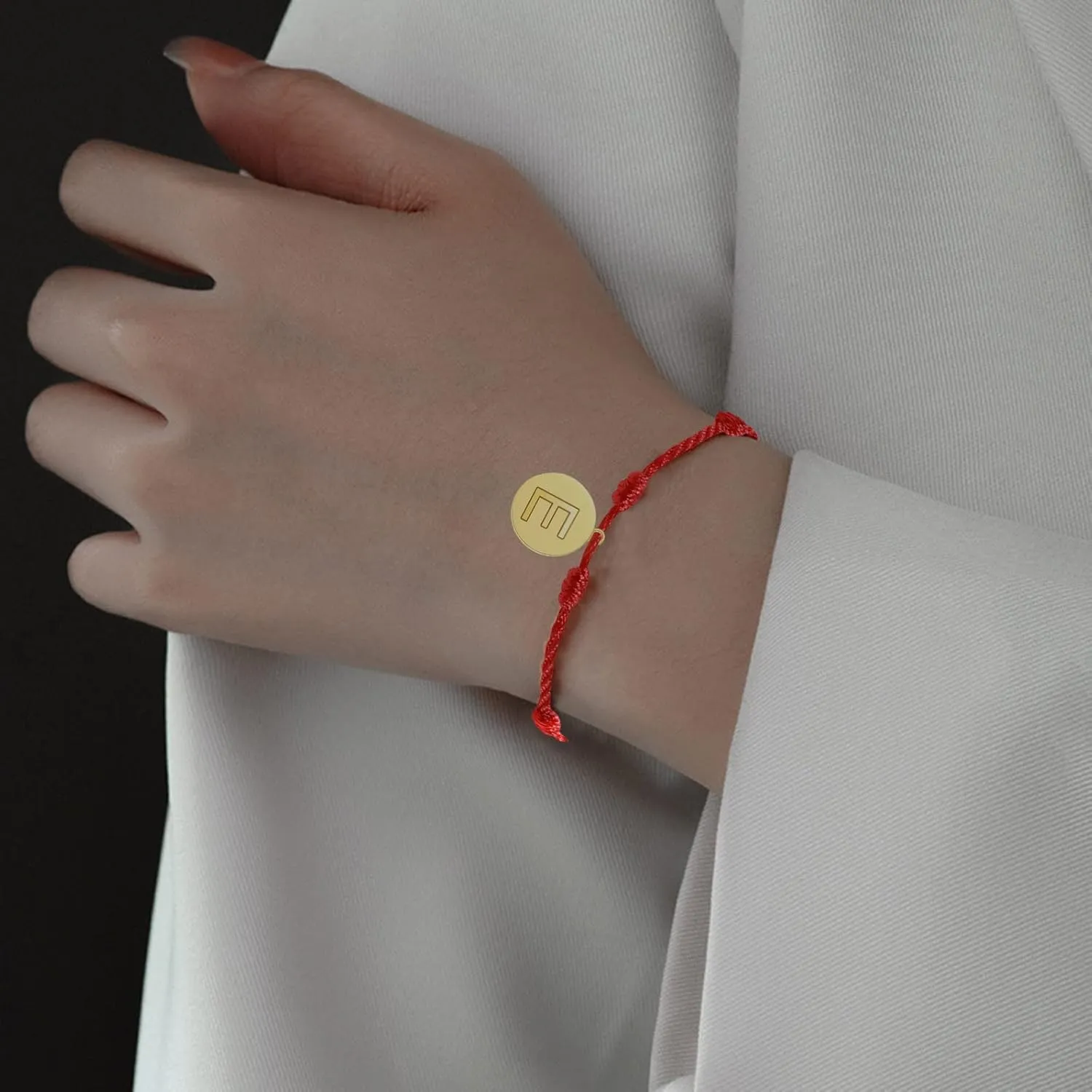 Statement Bangle Stackable Bracelets for Women 26 Initial Bracelet Red Seven Knot Bracelet Gold Plated Letter Woven Bracelet Dainty Heart Charm Bracelet Woven Bracelet For Tennis Bracelet for Bridal