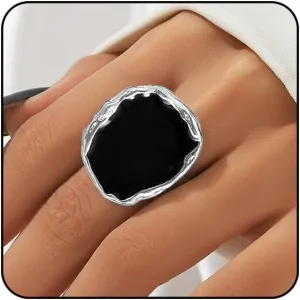 Statement Rings for Women Chunky Gold Rings for Women Black Big Rings for Women Unique Cocktail Rings 14k Gold Vintage Womens Statement Rings