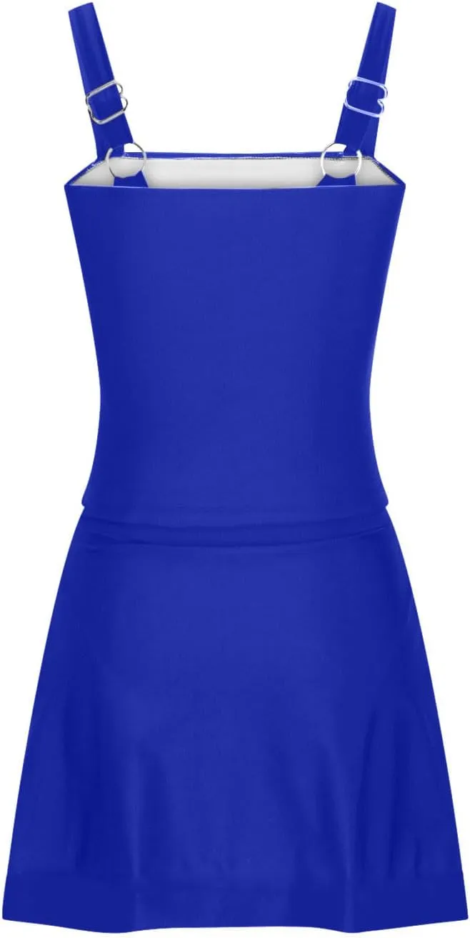 Swim Dress Tummy Control Tankini Tops for Women Two Piece Skirts Bathing Suit Solid Color Summer Beach Swimsuits