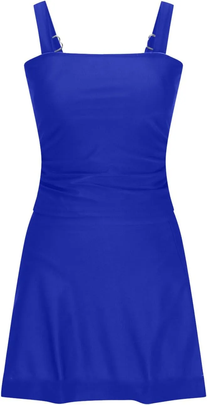 Swim Dress Tummy Control Tankini Tops for Women Two Piece Skirts Bathing Suit Solid Color Summer Beach Swimsuits
