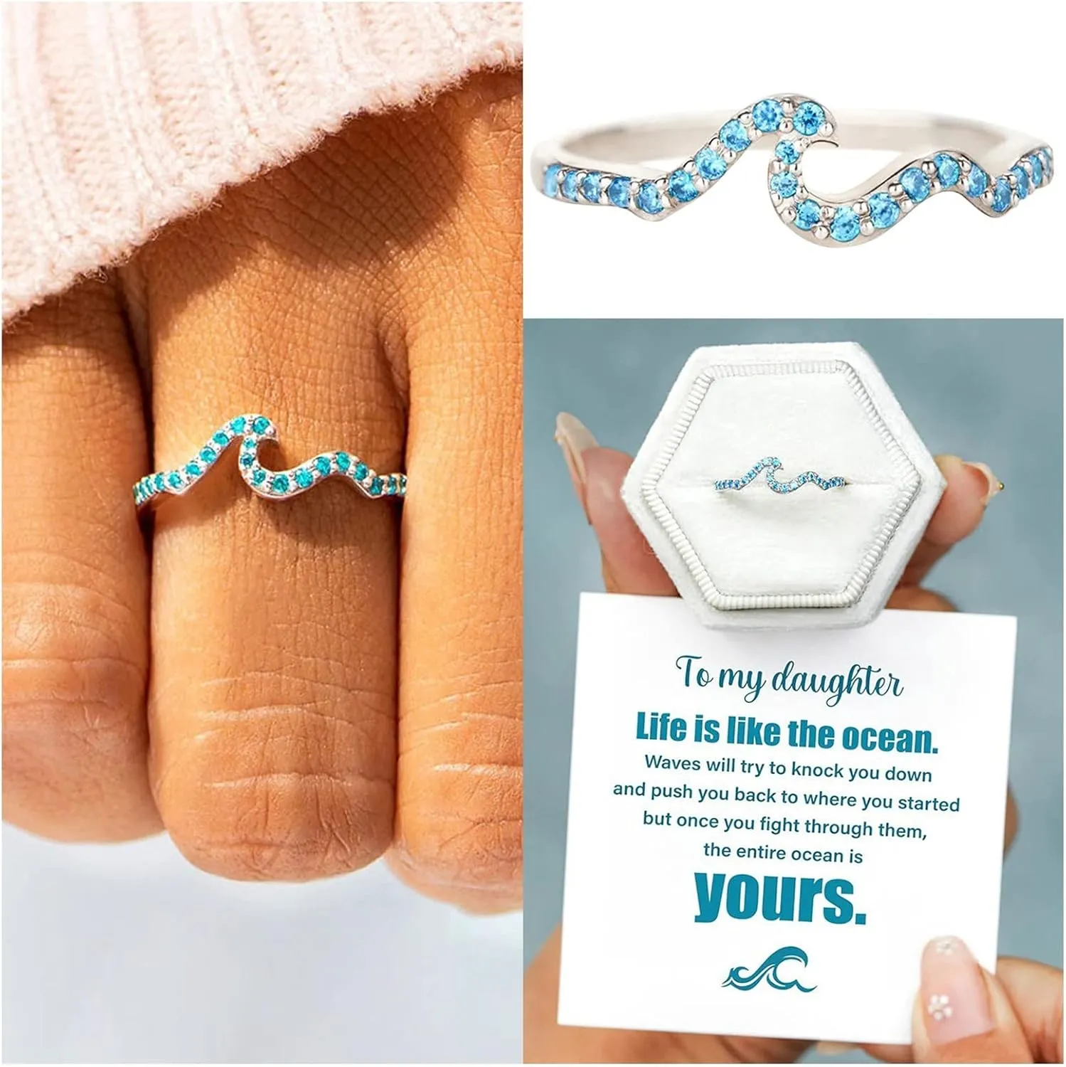 To My Darling Rings with Card Couples Rings Gifts for Couples Women Gifts for Her Engagement Wedding for Women Birthday Gifts Valentine's day Gift