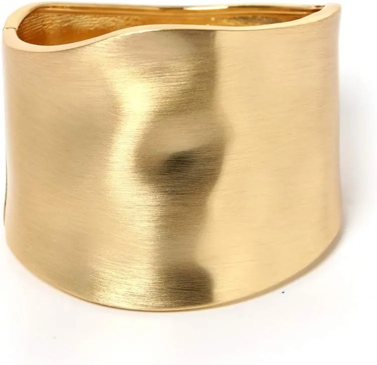 Todenb Gold Cuff Bangle Bracelets,Open Wide Wire Adjustable Bracelets,Irregular Geometry Chunky Wrap Bracelet Adjustable Jewelry