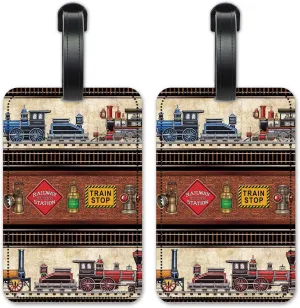 Trains & Signs II - Image by Dan Morris - Luggage ID Tags - Suitcase Identification Cards - Set of 2