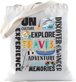 TSOTMO Travel Gift Travel Adventure Tote Bag Vacation Trip Toiletry Bag for Travel Lovers Cruising Gift Hiking Gift