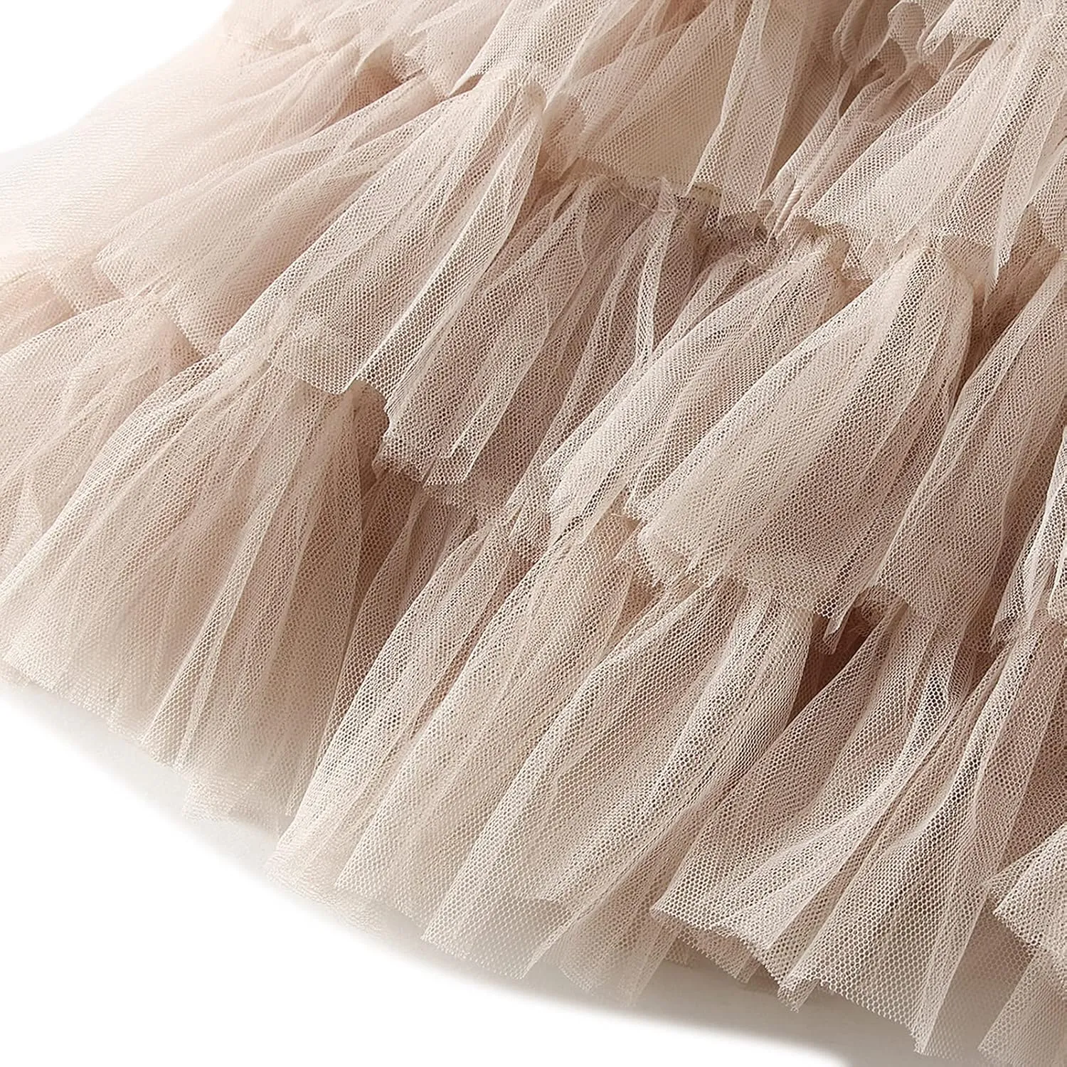 Tulle Long Skirt for Women Layered Ruffle Tutu Skirt Elastic Tiered Pleated Mesh A-Line Midi Skirts Prom Wedding