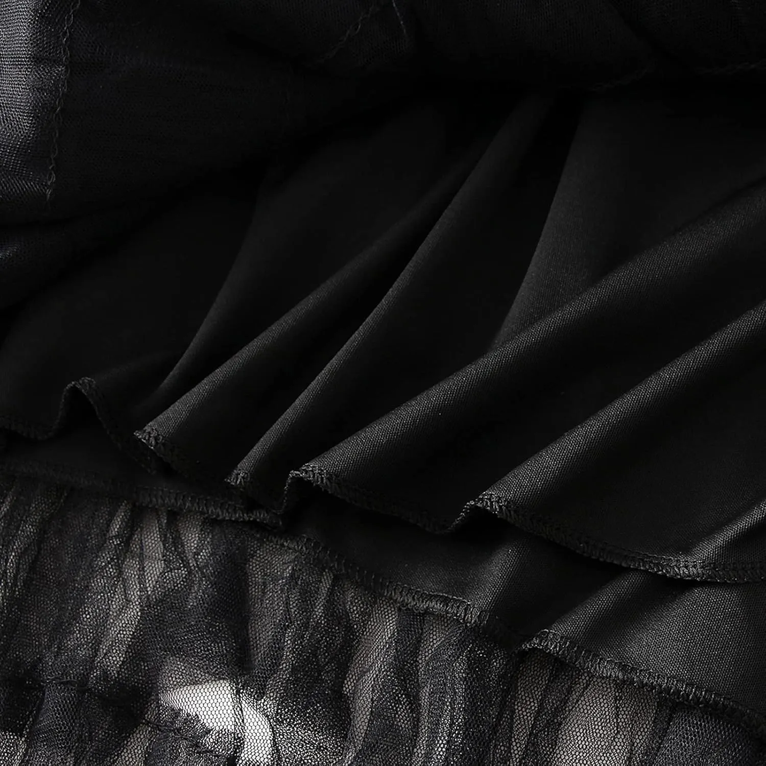 Tulle Long Skirt for Women Layered Ruffle Tutu Skirt Elastic Tiered Pleated Mesh A-Line Midi Skirts Prom Wedding