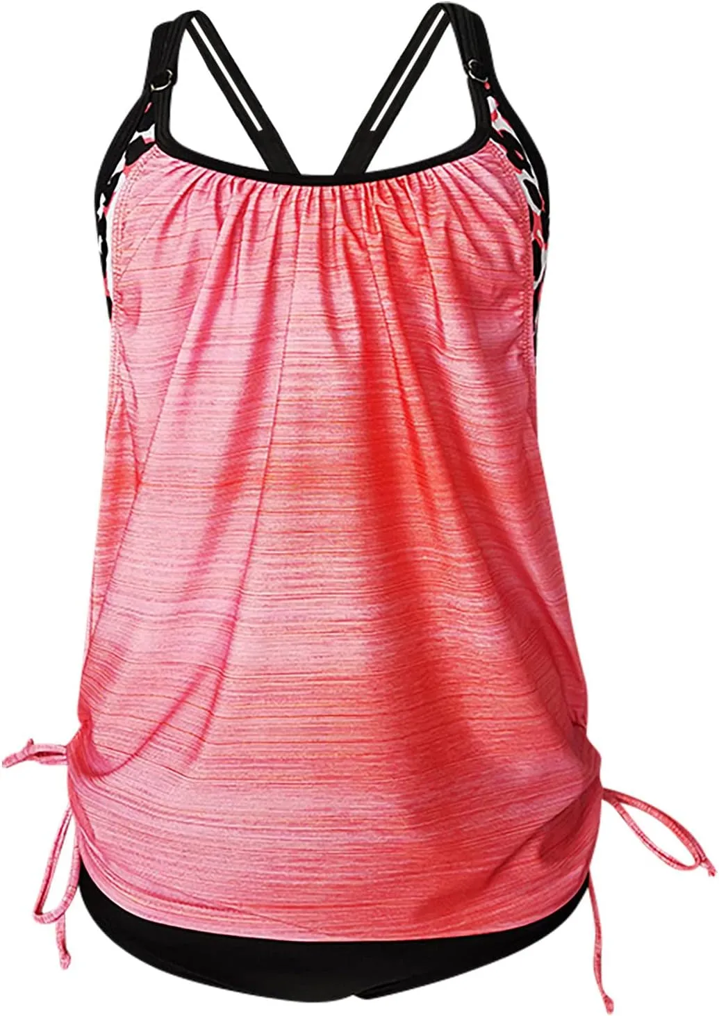 Tummy Control Swimsuits for Women Two Piece Beach Vacation Tankini Swimsuit High Waisted Bathing Suits with Bottoms