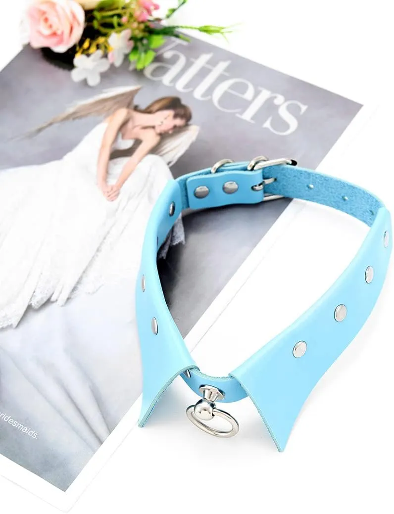 Urieo Gothic Leather Choker Necklace Black Punk Nightclub Jewerly Accessories for Women