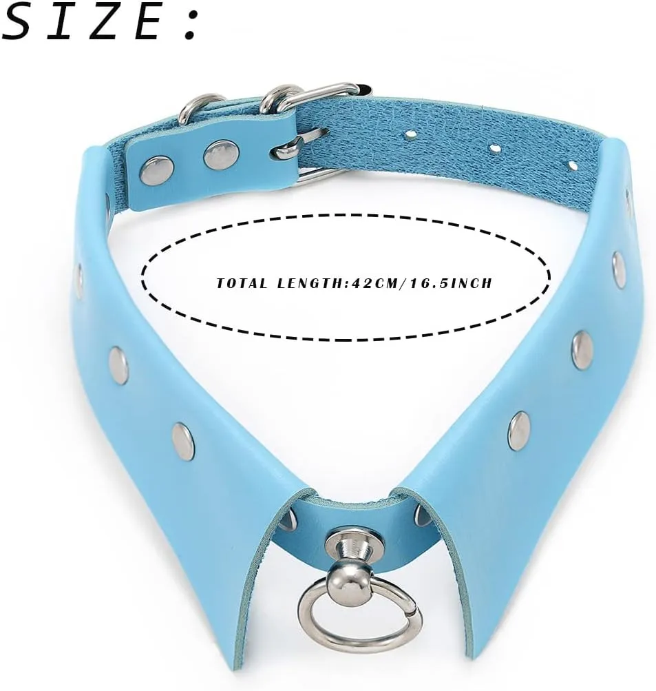 Urieo Gothic Leather Choker Necklace Black Punk Nightclub Jewerly Accessories for Women