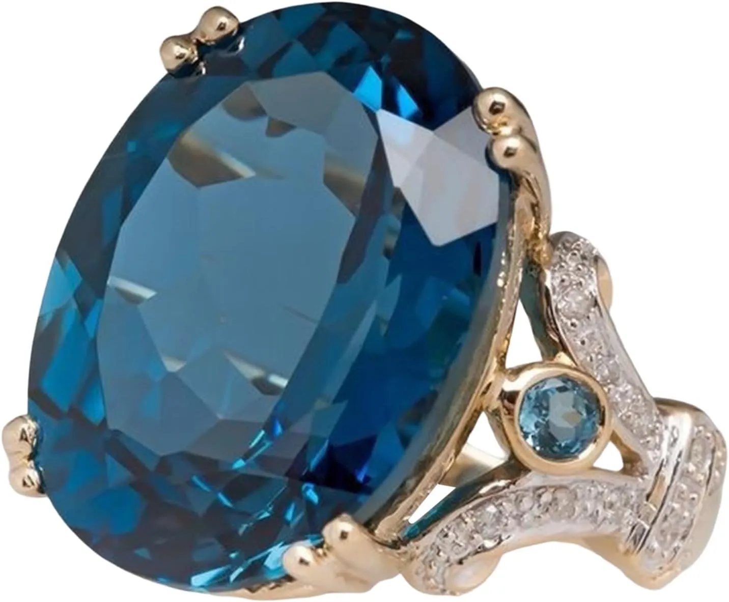 Vintage Gemstone Ring for Women Gold Plated Cubic Zircon Wedding Engagement Rings Trendy Jewelry Gifts for Her