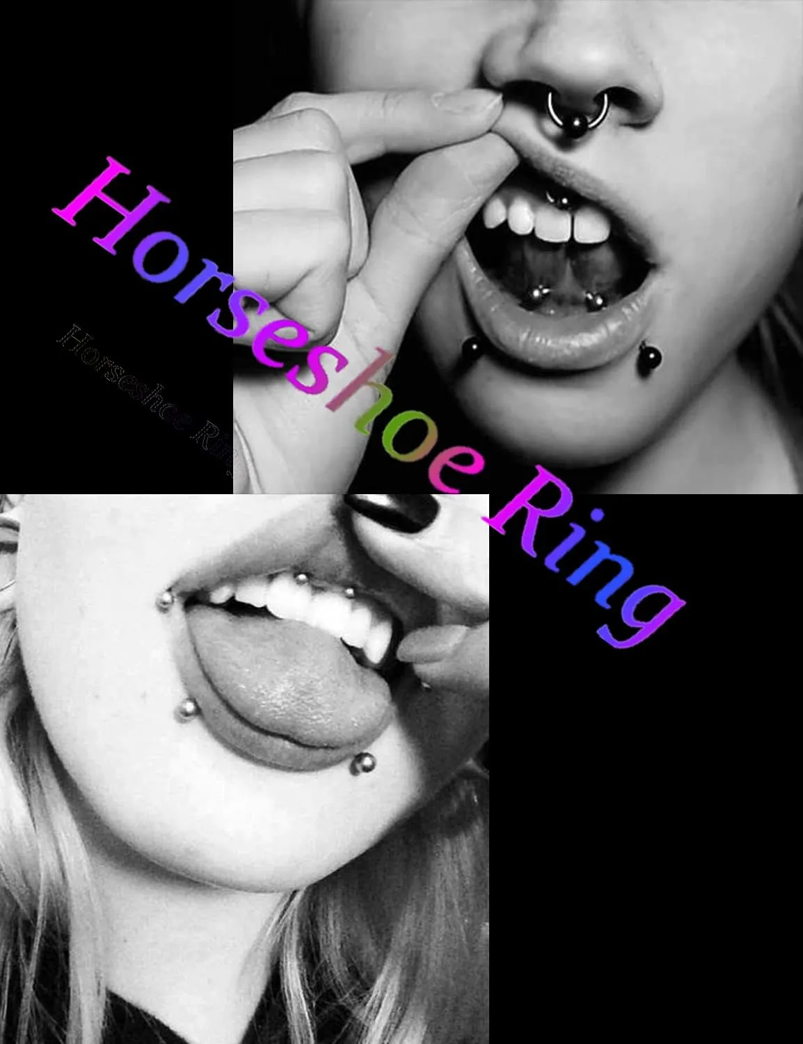 Vsnnsns 12G & 16G Septum Rings - Surgical Steel Septum Piercing Jewelry Horseshoe & Snake Bite Rings, Daith Rook Earrings for Women & Men