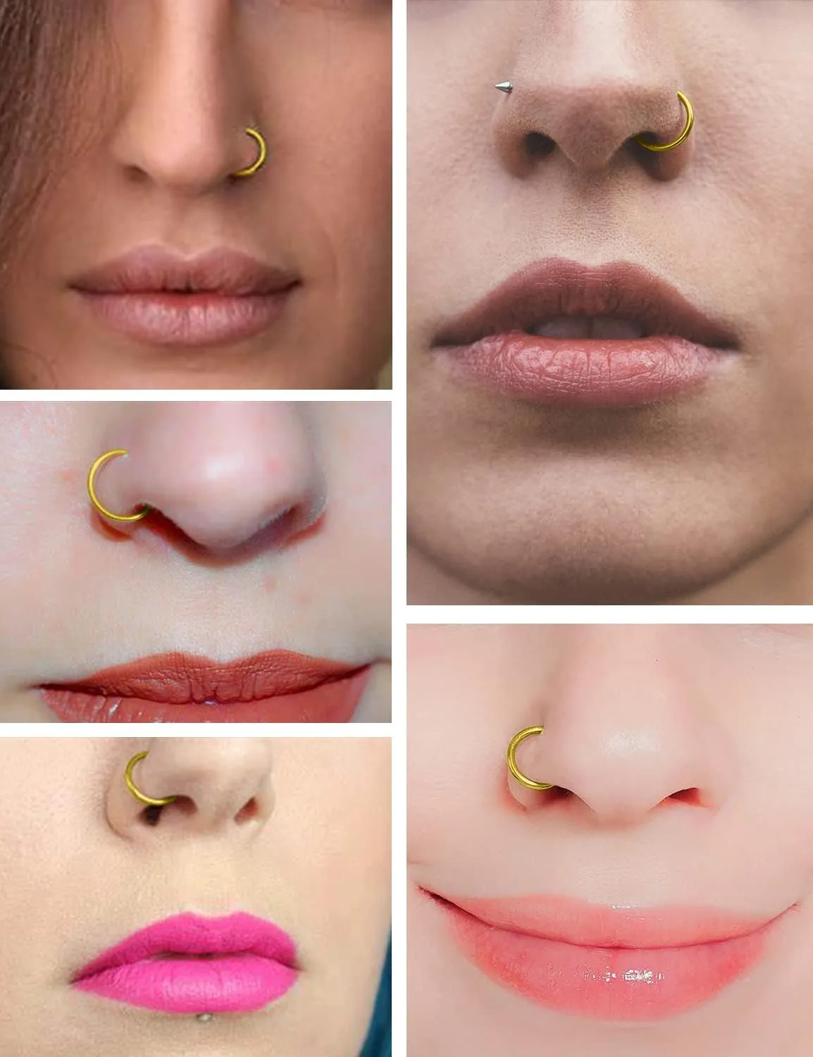 Vsnnsns 14G 16G Septum Nose Rings Hoops Lip Ring Piercing Jewelry 316L Surgical Steel Hinged Segment Clicker Cartilage Tragus Helix Conch Rook Daith Lobe Earrings Hoops Piercing Jewelry for Women Men
