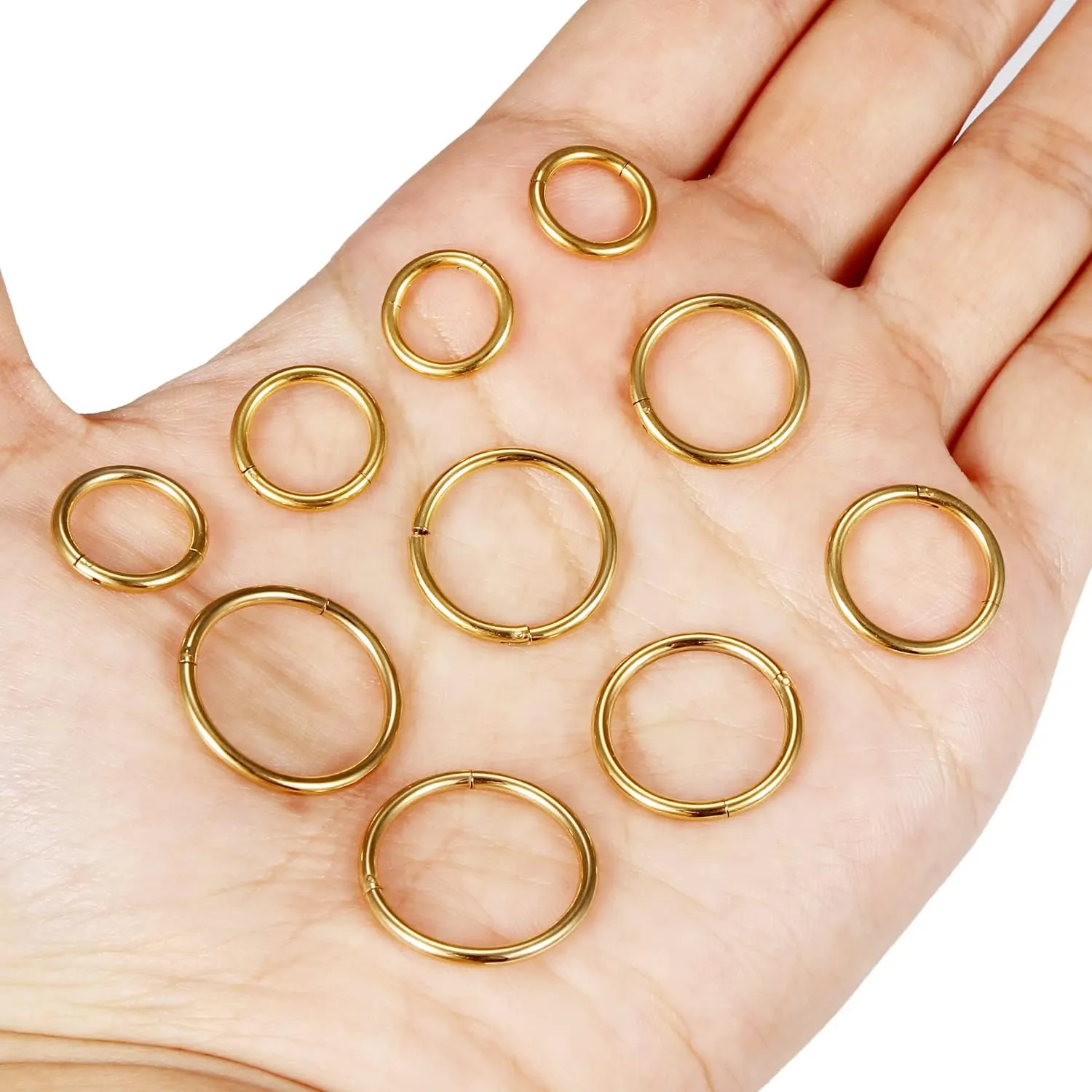 Vsnnsns 14G 16G Septum Nose Rings Hoops Lip Ring Piercing Jewelry 316L Surgical Steel Hinged Segment Clicker Cartilage Tragus Helix Conch Rook Daith Lobe Earrings Hoops Piercing Jewelry for Women Men