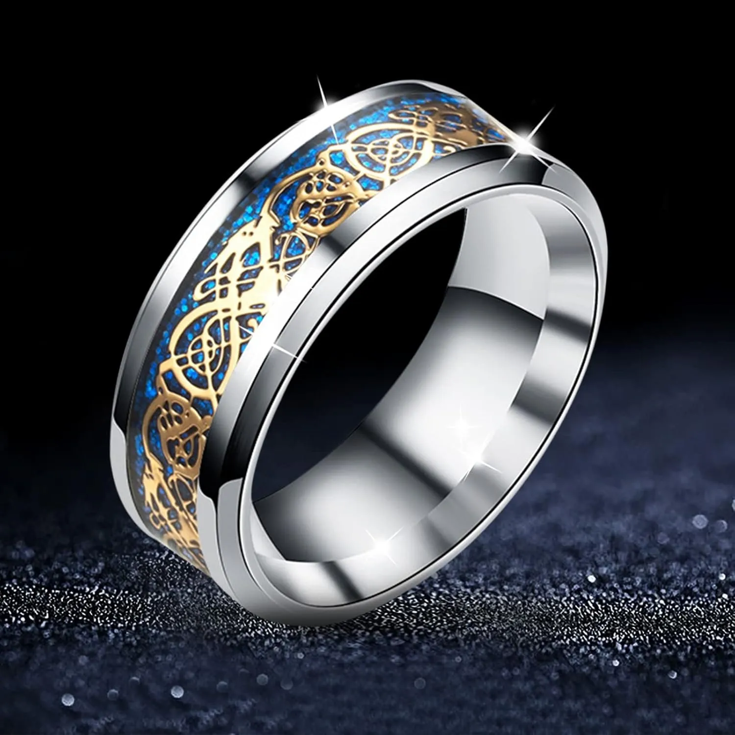Wedding Band Set for Women,925 Sterling Silver Gemstone Inlaid Vintage Ring Cubic Zirconia Engagement Promise Rings for Her