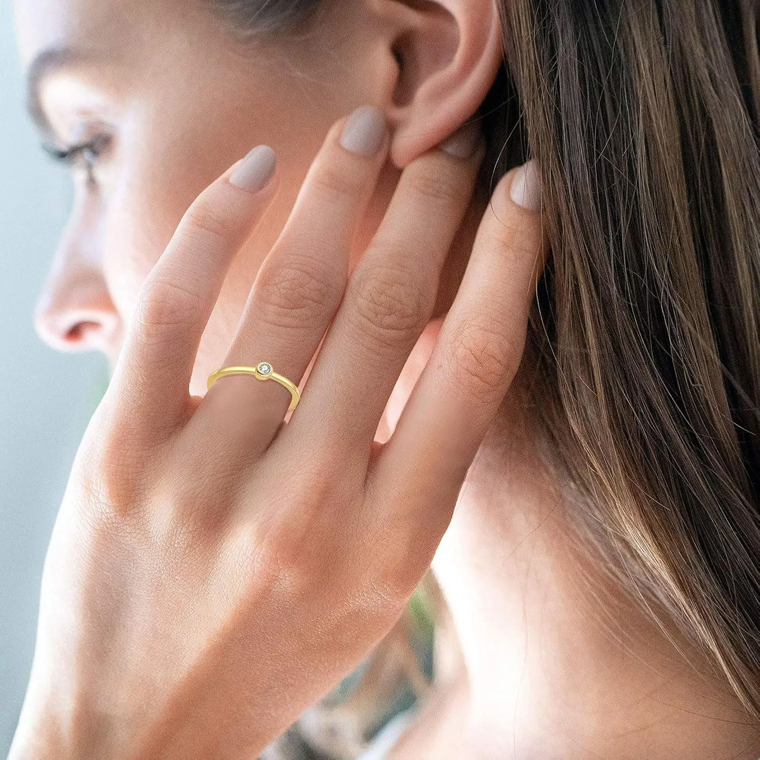WFYOU Gold Rings for Women Non Tarnish 8PCS 14K Gold Plated Stacking Ring for Women Band Simple Cute Stackable Knuckle Silver Rings for Women Dainty Gold Statement Ring Set Size 4-11 Jewelry