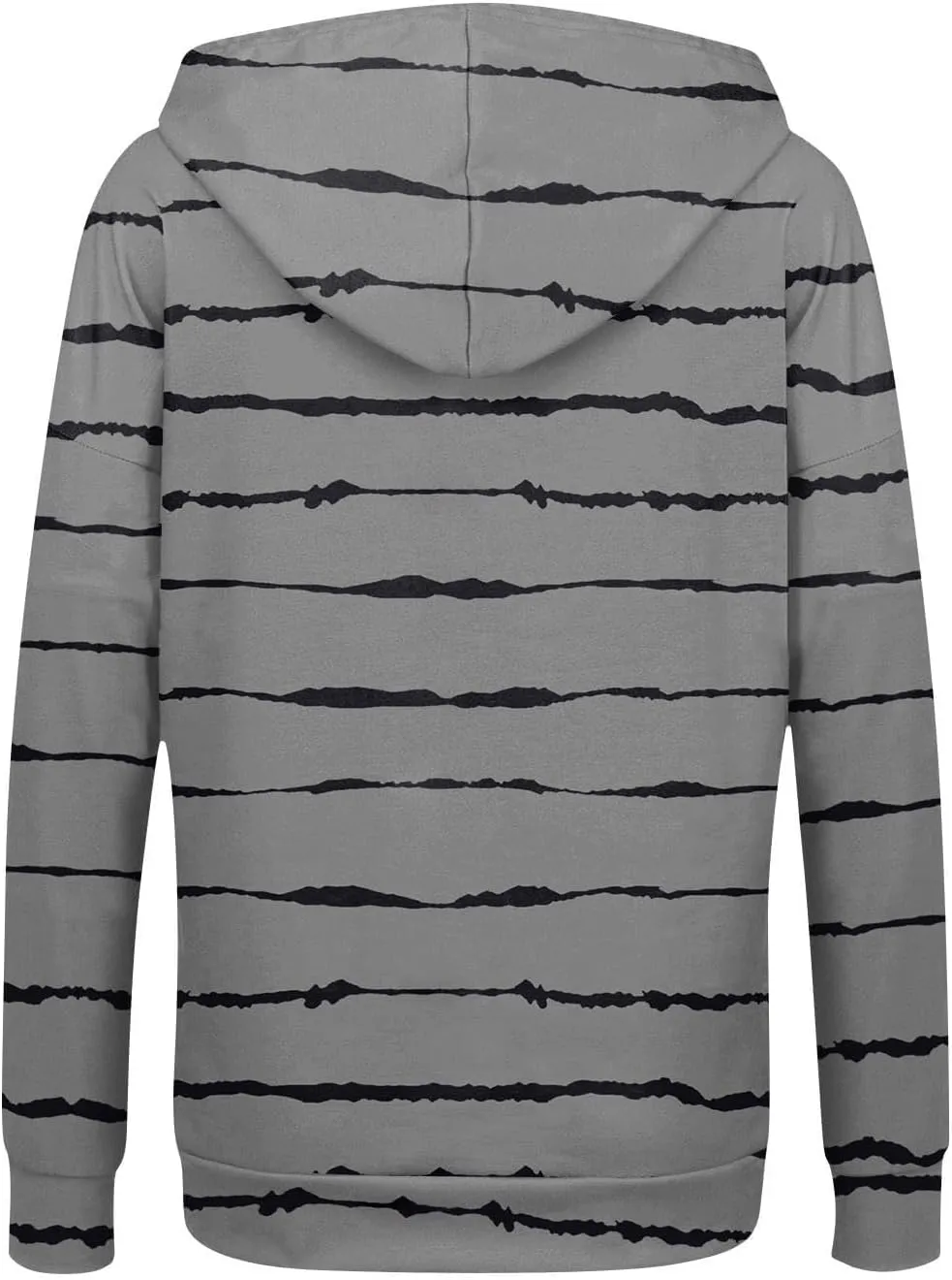 Winter Coats for Women 2024 Trendy Striped Hoodies Long Sleeve Cardigan Jackets Full Zip Drawstring Sweatshirt