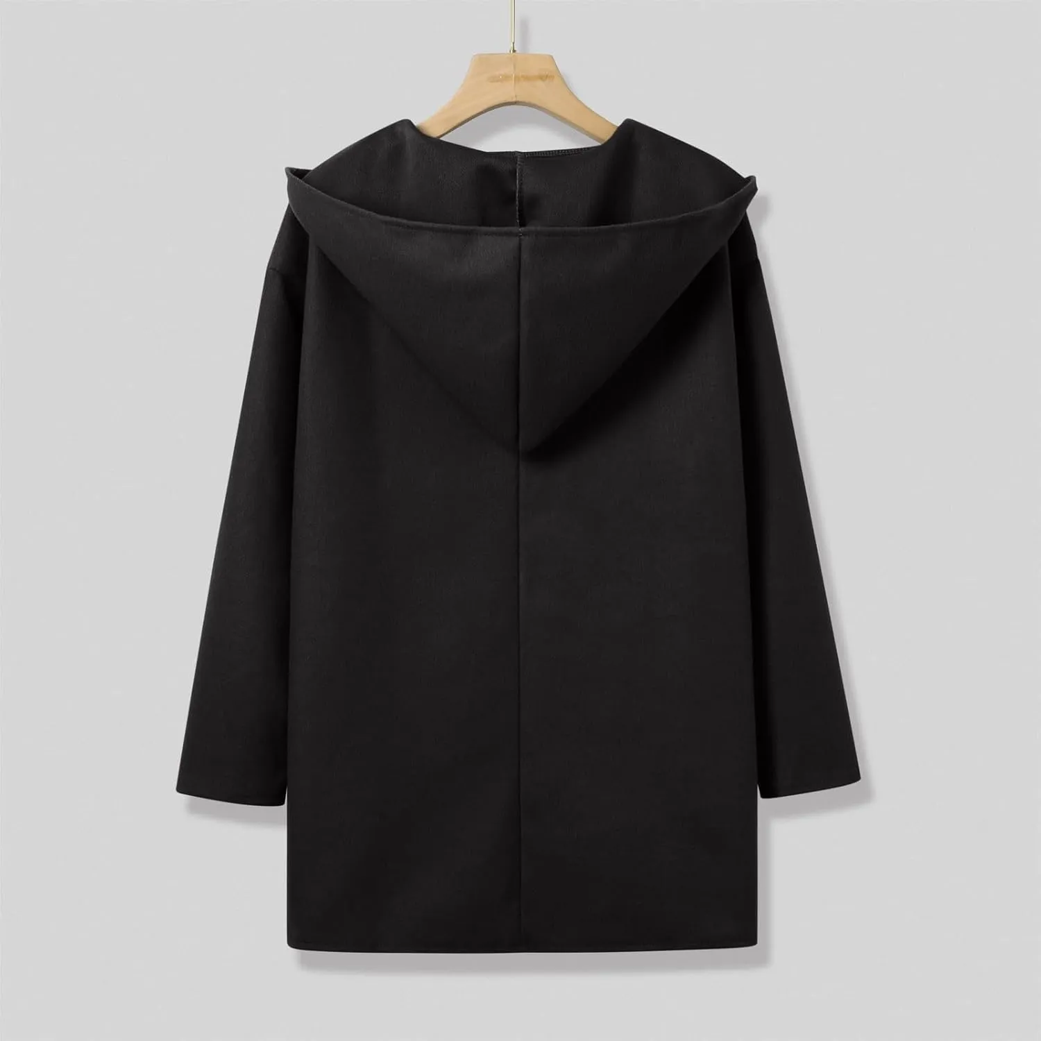 Winter Jacket for Women Long Sleeve Solid Color Lapel Neck Open Front Cardigan Jackets Button Down Loose Fit Coat