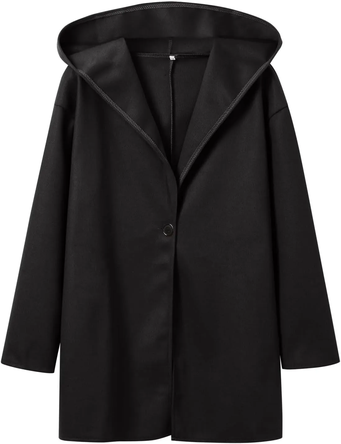 Winter Jacket for Women Long Sleeve Solid Color Lapel Neck Open Front Cardigan Jackets Button Down Loose Fit Coat