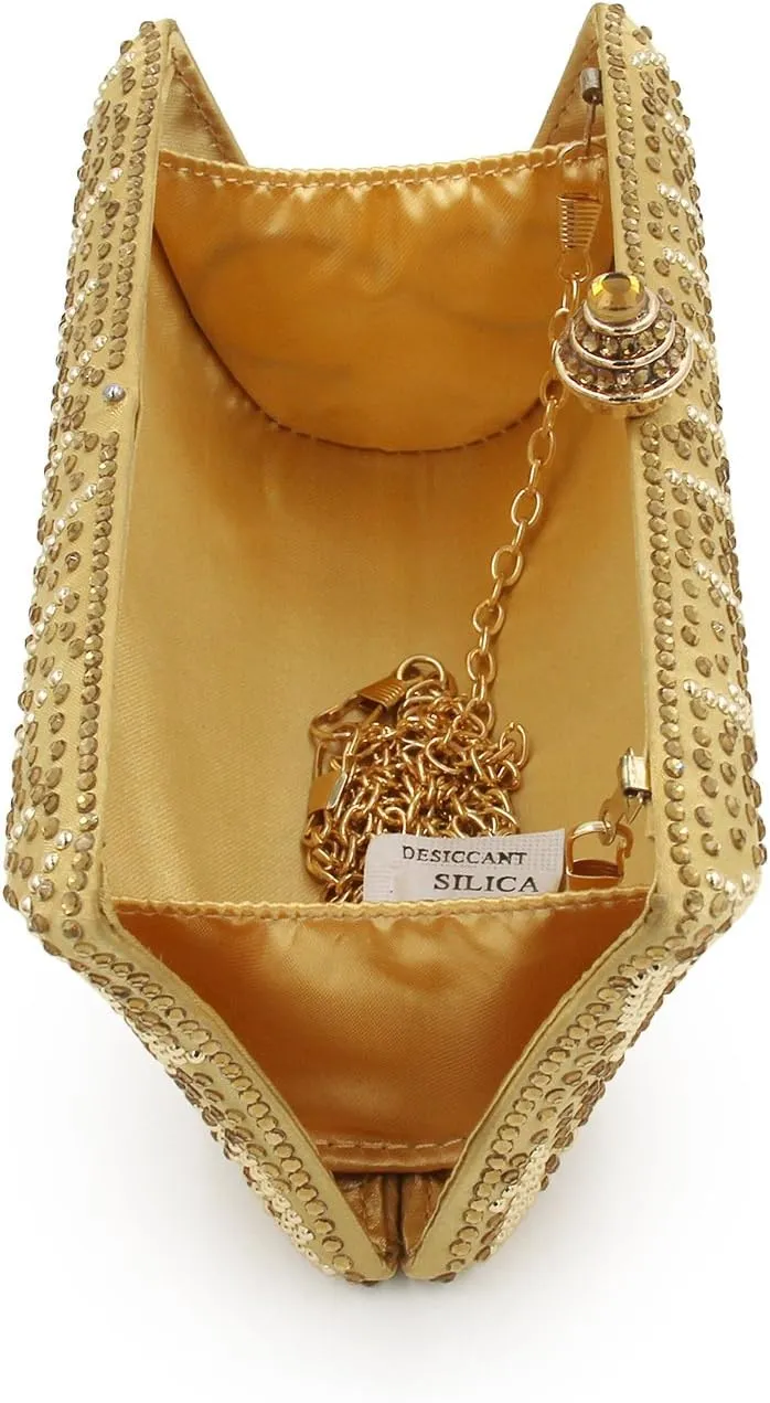 Women and Ladies Handbag Evening Clutch Bag Rhinestones Shoulder Bags for Prom Wedding Party