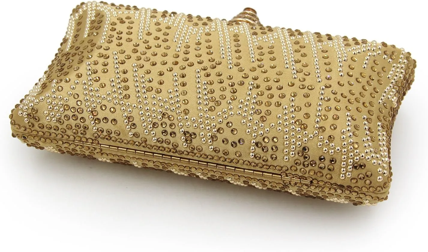Women and Ladies Handbag Evening Clutch Bag Rhinestones Shoulder Bags for Prom Wedding Party