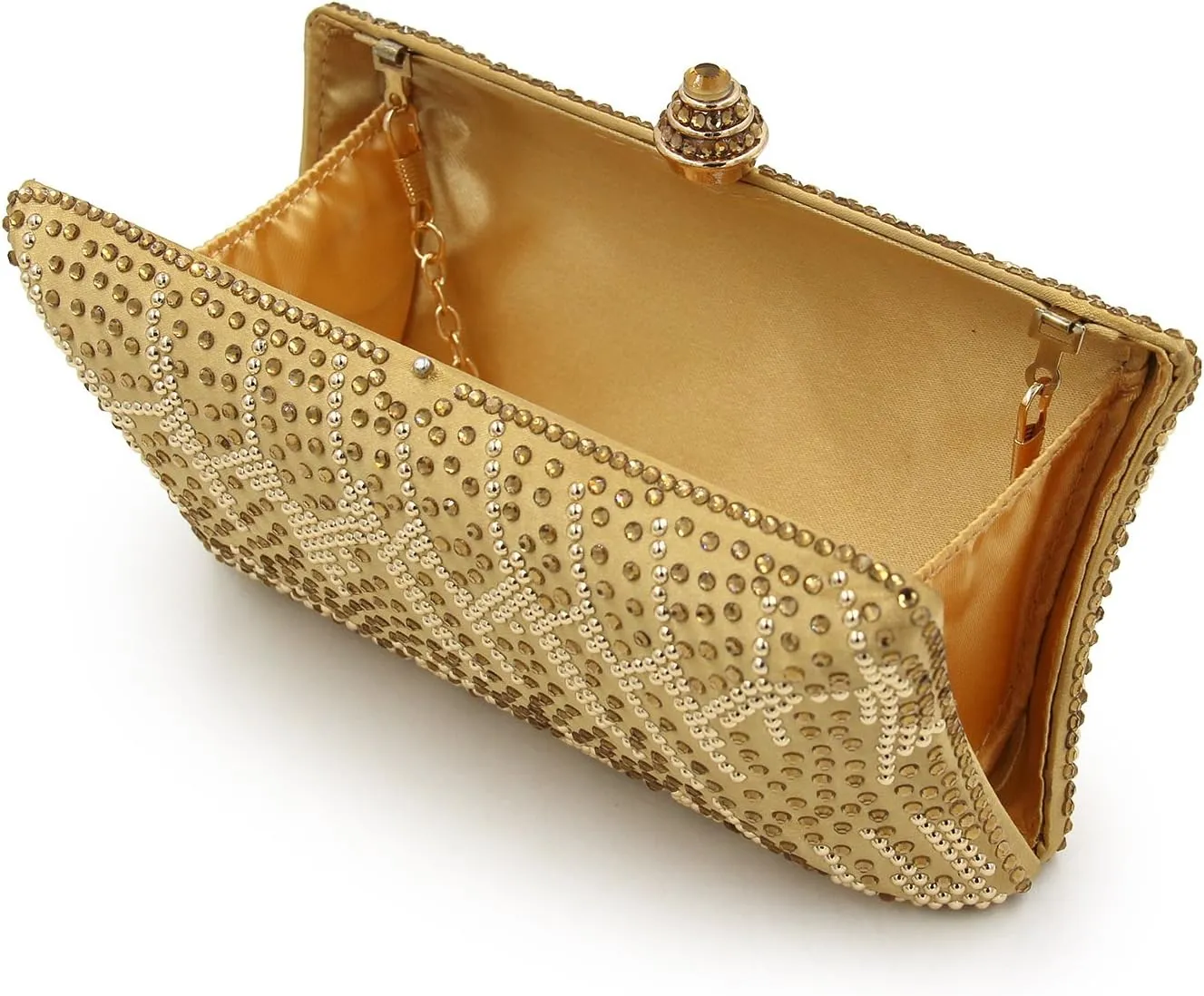 Women and Ladies Handbag Evening Clutch Bag Rhinestones Shoulder Bags for Prom Wedding Party