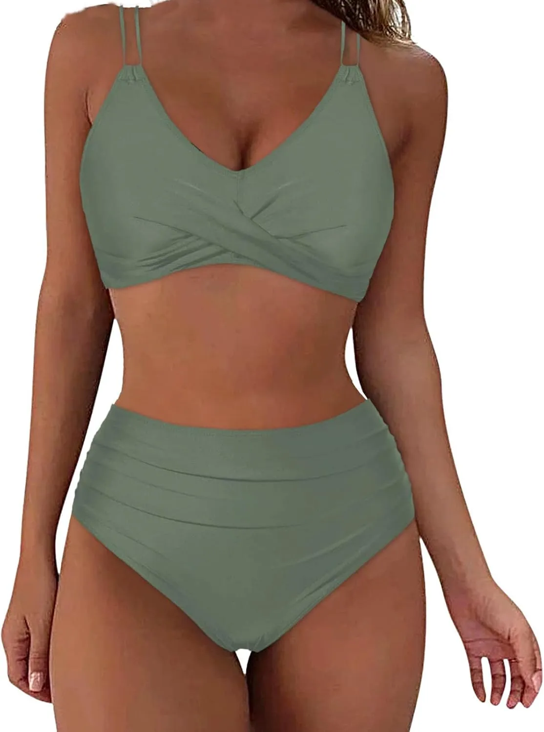 Women Bikini Set Sexy High Waisted Bathing Suits Two Piece Swimsuits 2 Piece Slimming Bathing Swim Suits Swimwear Set