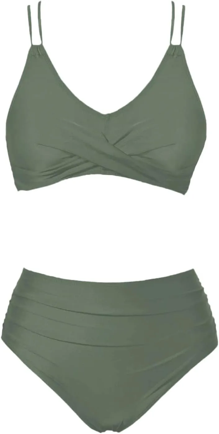 Women Bikini Set Sexy High Waisted Bathing Suits Two Piece Swimsuits 2 Piece Slimming Bathing Swim Suits Swimwear Set