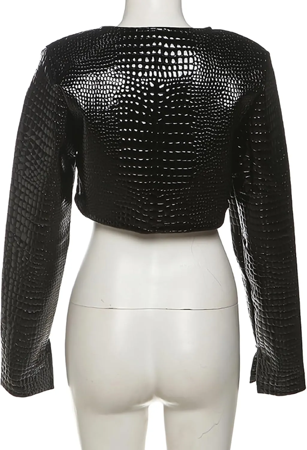 Women Fashion Cropped Faux Leather Jacket Motorcycle Short Coats Y2k Outfits Clothes