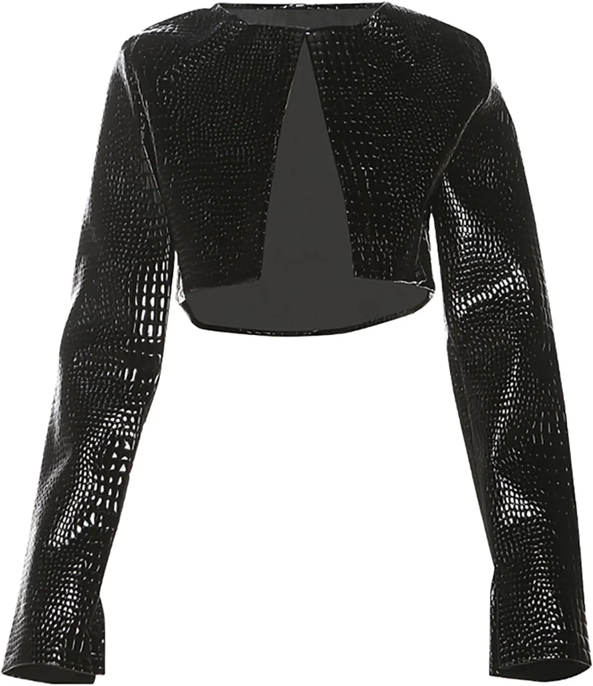 Women Fashion Cropped Faux Leather Jacket Motorcycle Short Coats Y2k Outfits Clothes