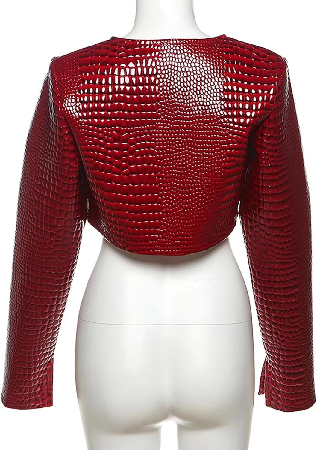 Women Fashion Cropped Faux Leather Jacket Motorcycle Short Coats Y2k Outfits Clothes