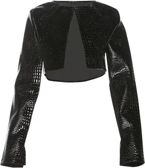 Women Fashion Cropped Faux Leather Jacket Motorcycle Short Coats Y2k Outfits Clothes