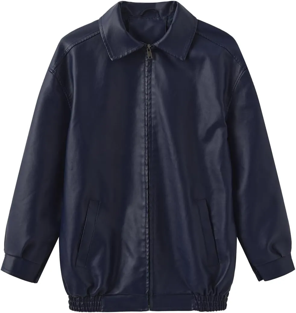 Women Faux Leather Jacket Lightweight Oversized Faux Suede Jackets Fall Fashion Motorcycle Coats Winter Outfits Clothe
