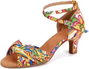 Women Latin Dance Shoes Professional Practice Performance Ballroom Salsa Colorful Dancing Shoes Model YCL255