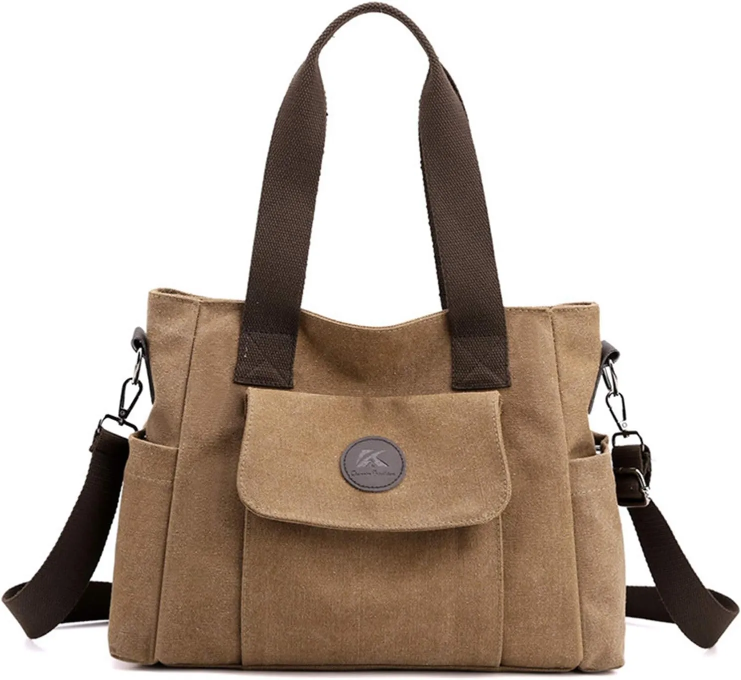 Women's Casual Canvas Shoulder Bags Tote Purse Top Handle Handbags Work Crossbody Satchel (Grey)
