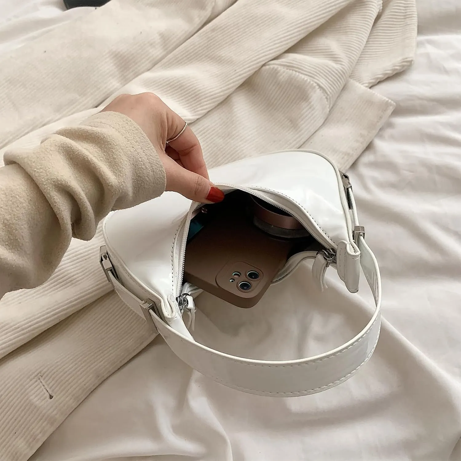 Women's Crescent Shoulder Bags Fashion Y2k 90s Hobo Crescent Handbags,Underarm Shoulder Purse BagUpsized Version