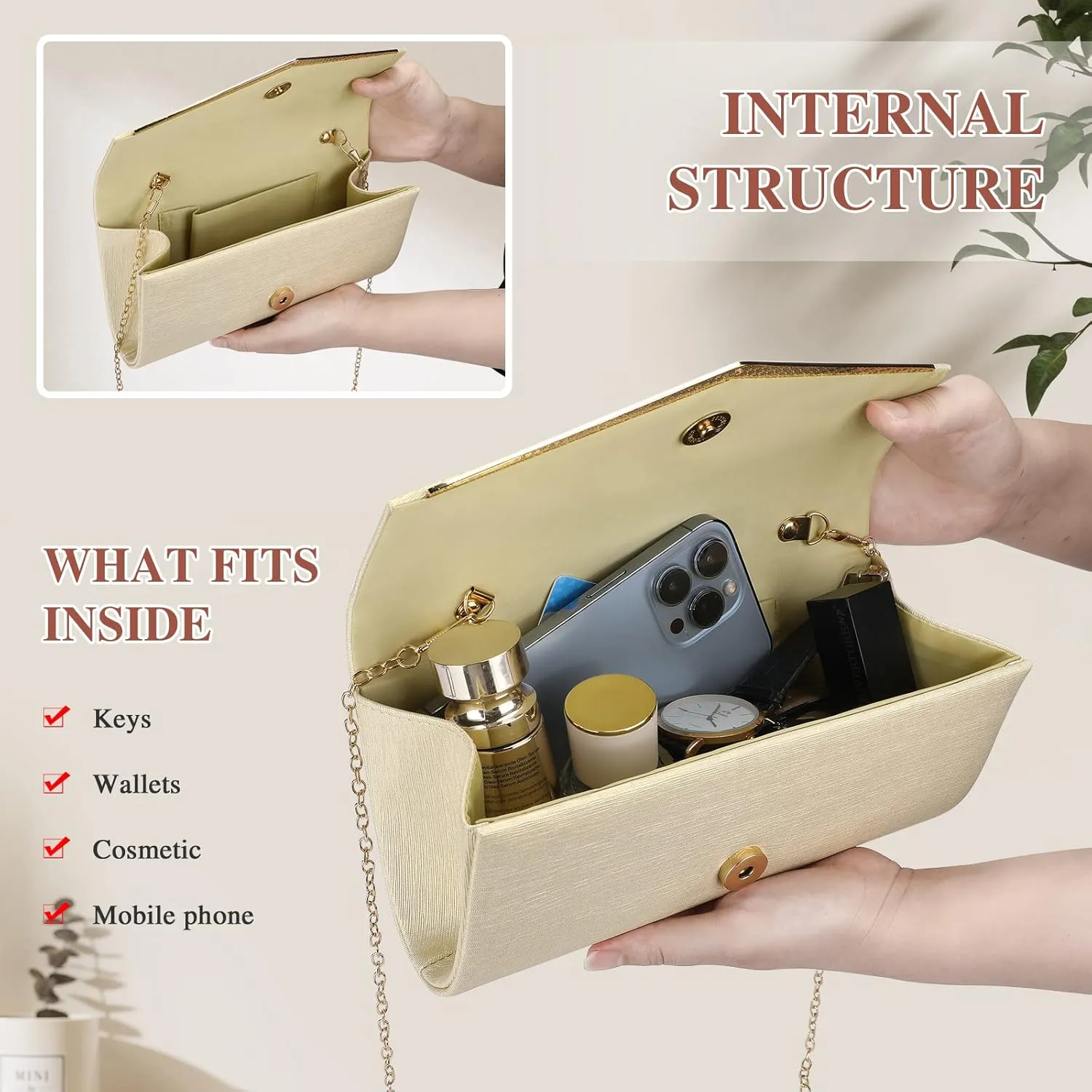 Womens Evening Clutch Bag Elegant Cocktail Bridal Handbag Wedding Party Purse
