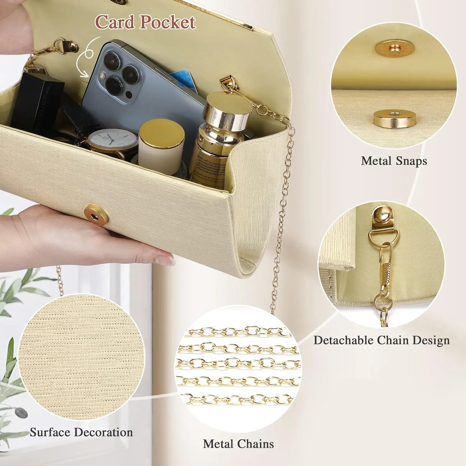 Womens Evening Clutch Bag Elegant Cocktail Bridal Handbag Wedding Party Purse