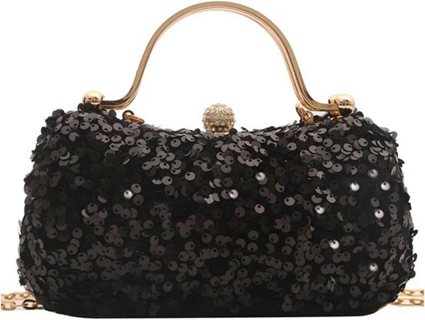 Women's Evening Handbag, Elegant Sequin Evening Bag, Top-handle Clutch, Sparkly Rhinestones Evening Crossbody Bag