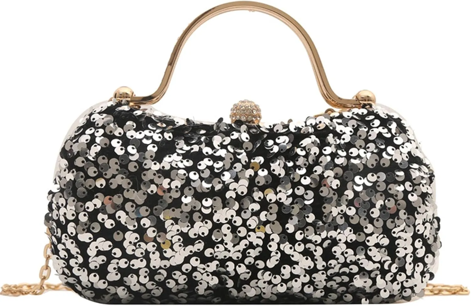 Women's Evening Handbag, Elegant Sequin Evening Bag, Top-handle Clutch, Sparkly Rhinestones Evening Crossbody Bag