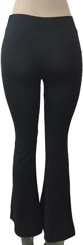 Women's Flared Bell Bottoms Trousers Plain Soft Stretch Loungewear Yoga Pants High Waist Bootcut Leggings Trousers