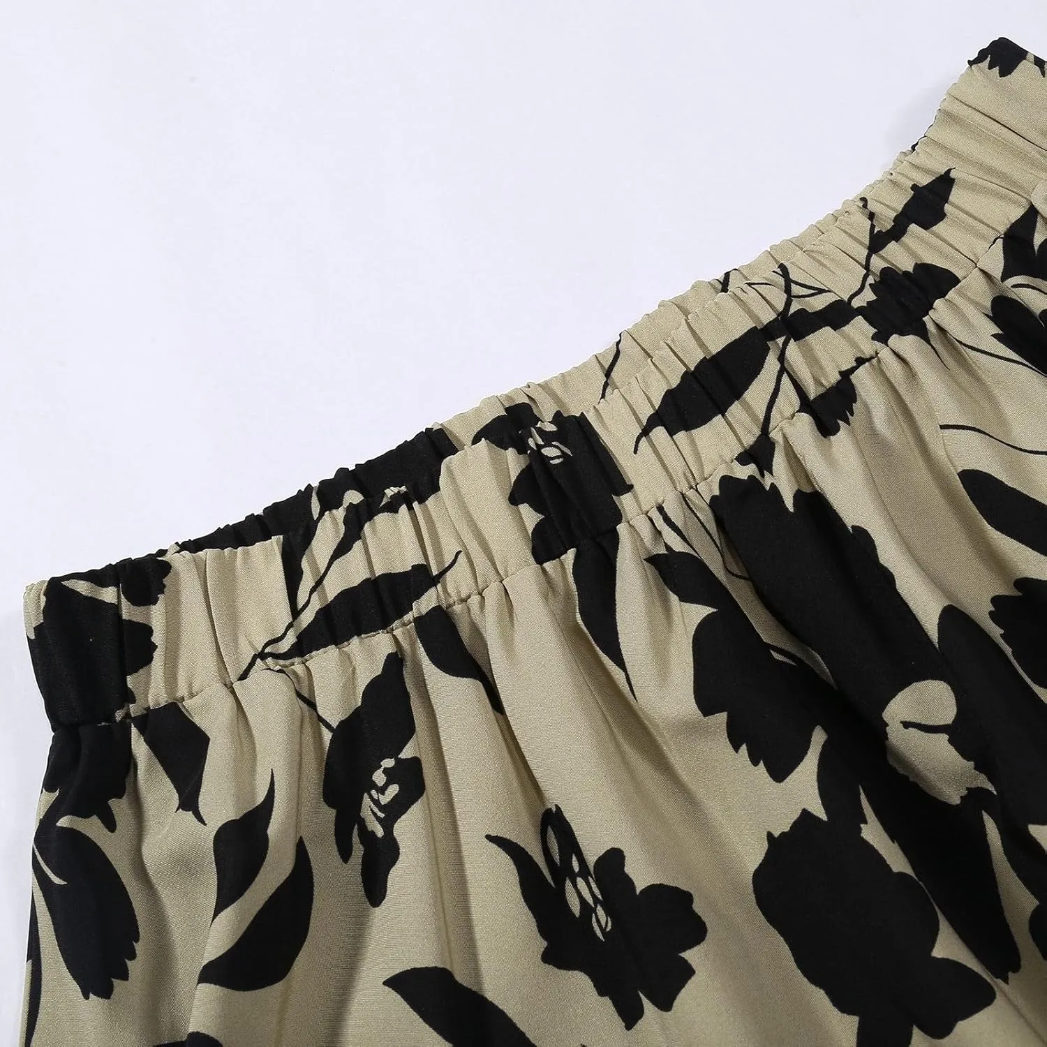 Women's Floral Maxi Skirt Summer Comfy Tiered Elastic High Waisted A-Line Flowy Swing Long Skirts for Women