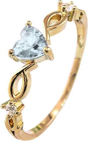 Womens Heart Gemstone Ring Stackable 925 Sterling Silver Cubic Zirconia Promise Band Valentine's Day Jewelry for Wife