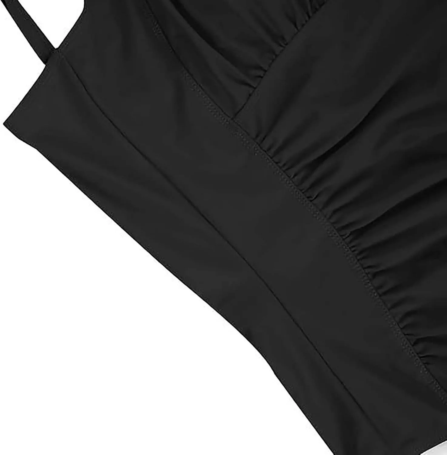 Womens One Piece Swimsuits Tummy Control Ruched Square Neck Adjustable Straps Bathing Suits Slimming Modest Swimwear