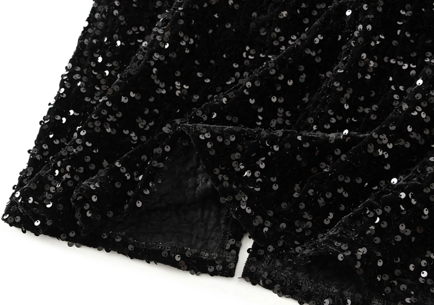 Womens Sequin Skirt Elastic High Waist Sparkle Long Bodycon Skirt with Slit Evening Cocktail Party Maxi Skirt