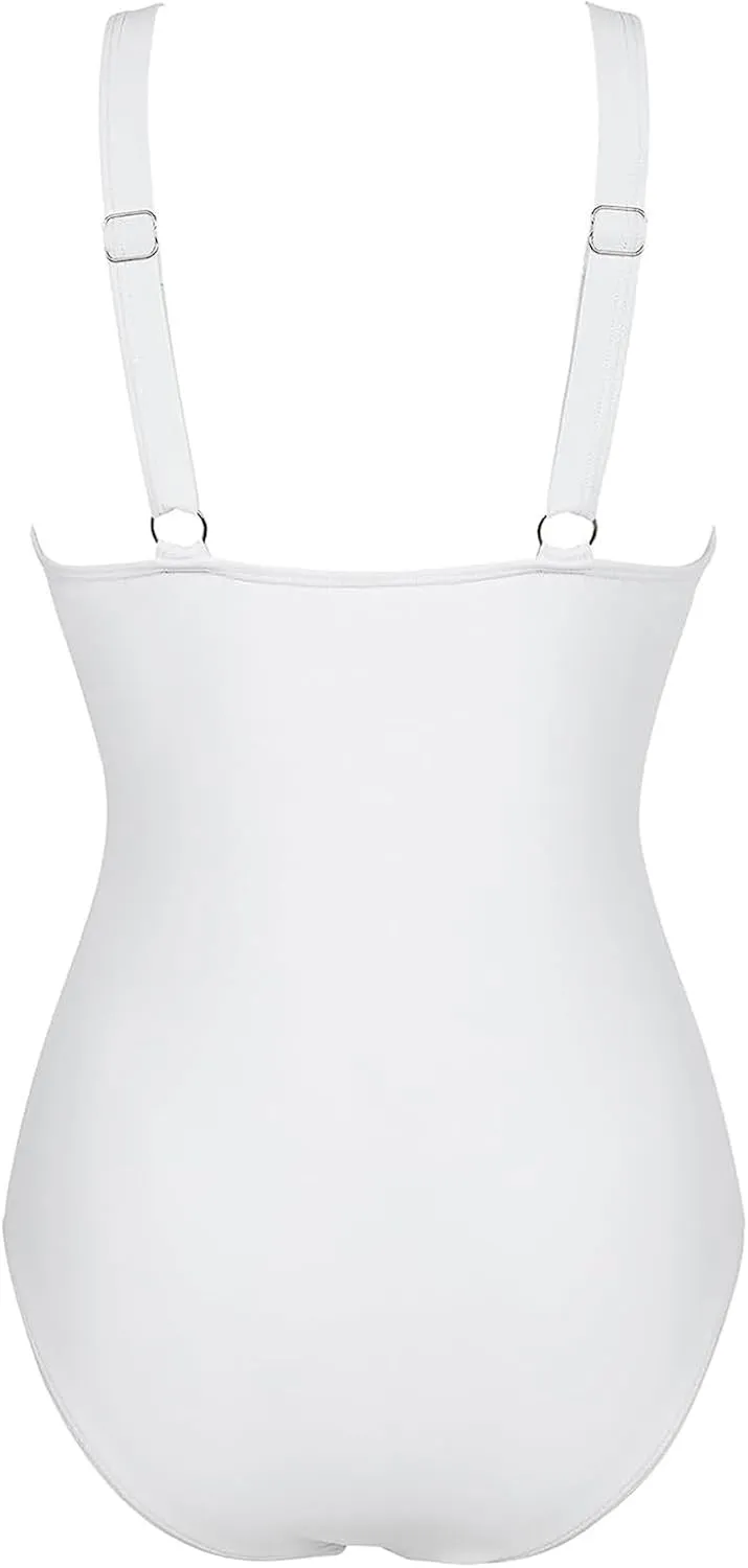 Womens Sexy Mesh Tummy Control Swimsuit Push Up High Waist Bathing Suit Full Coverage One Piece Swimwears