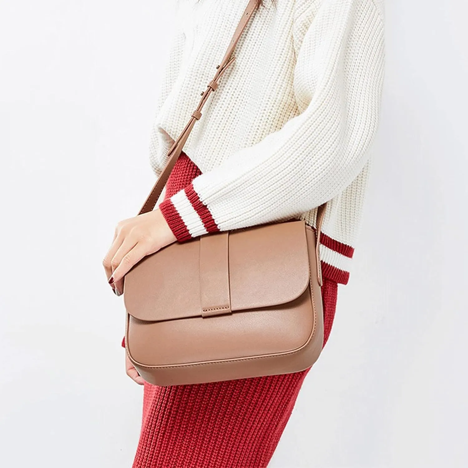 Women's Shoulder Bags 2022 Fashion Leather Ladies Messenger Bag Leather Vintage Messenger Bag Women(Yellow)