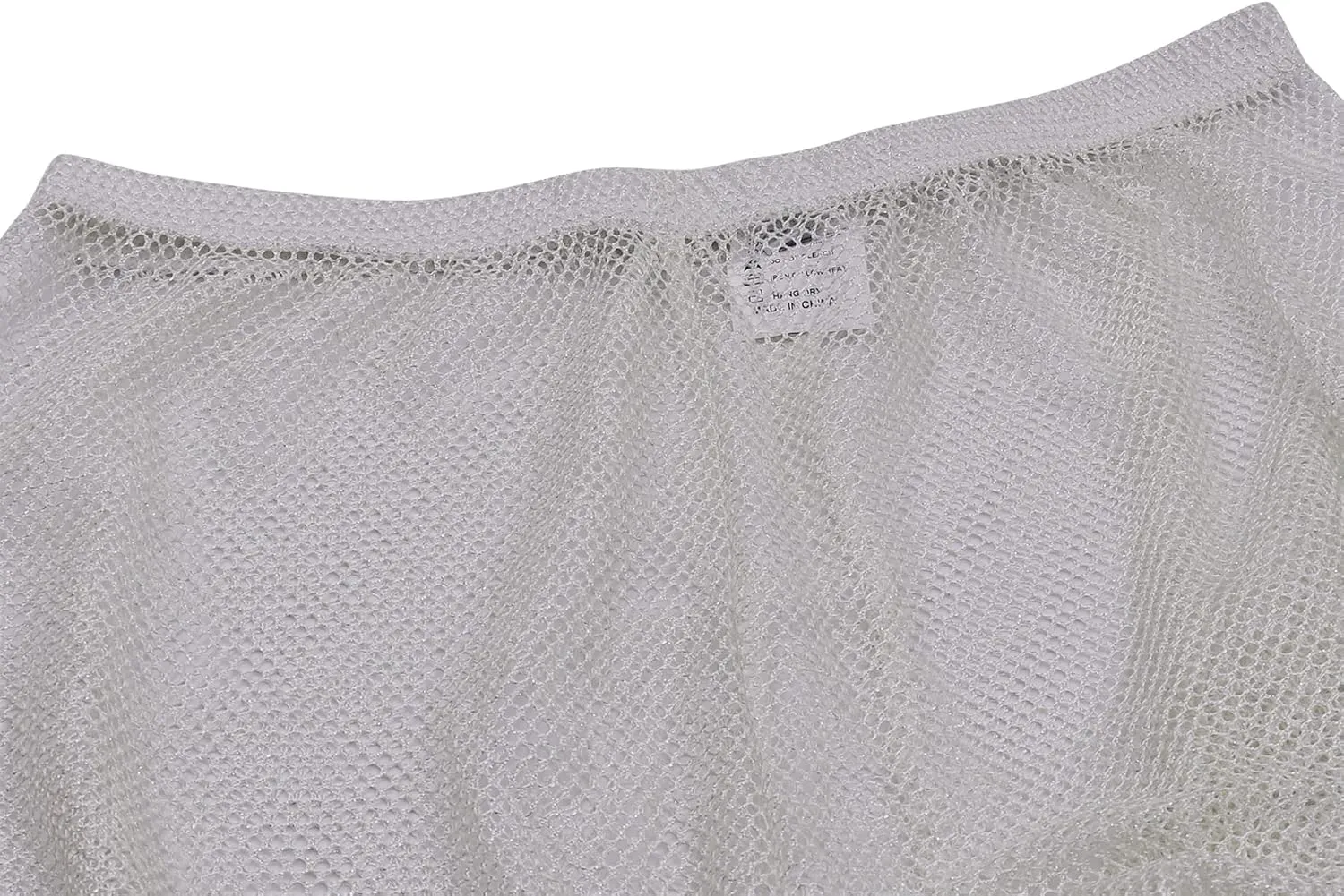 Women's Sparkly Sheer Mesh Fishnet Pants Feather Trim High Waist Shiny See Through Trousers Festival Club Rave Outfit