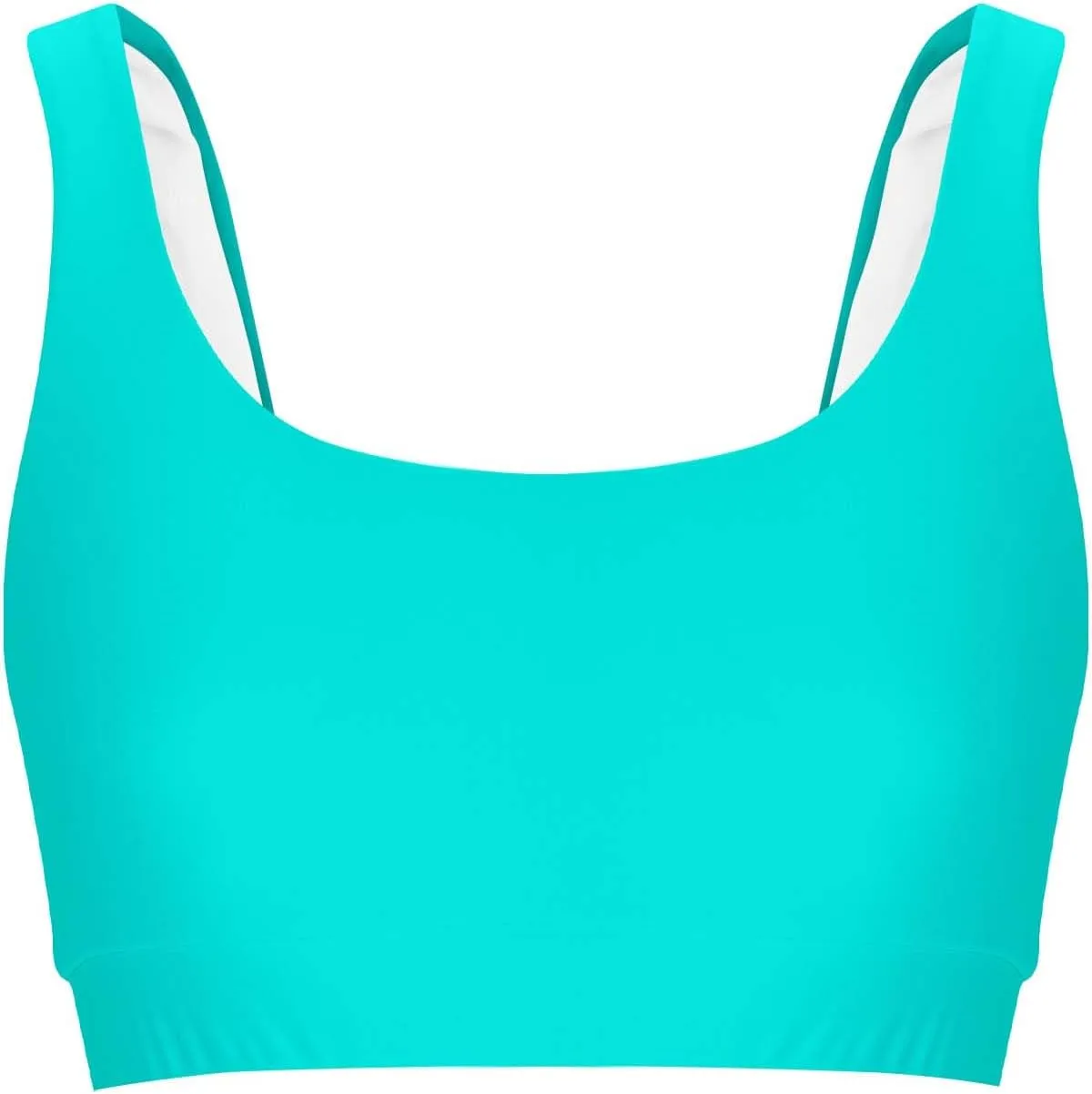 Womens Sports Bra Bikini Tops Scoop Neck Full Coverage Bathing Suits Top Padded Wireless Sporty Crop Swim Tops 2025