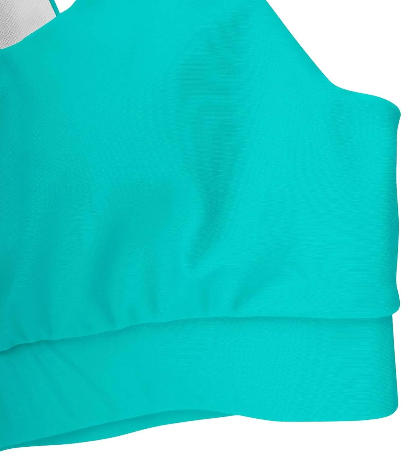 Womens Sports Bra Bikini Tops Scoop Neck Full Coverage Bathing Suits Top Padded Wireless Sporty Crop Swim Tops 2025